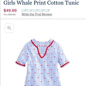 Vineyard Vines Girls Whale Tunic Top L(14)